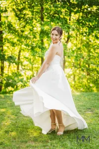bride twirling bride glen drummond farm wedding